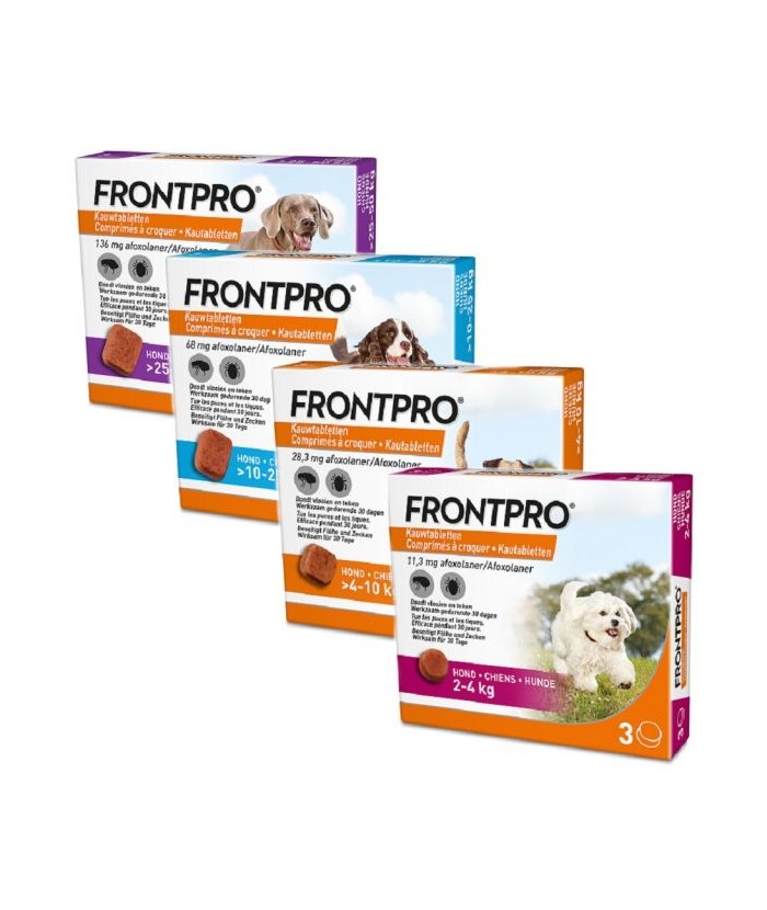 FrontPro comprimidos masticables antiparasitarios para perros PESO 10 ...